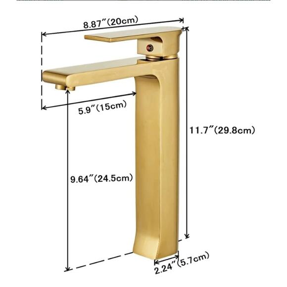 Faucet Leekayer Single Handle Bathroom Vessel Sink Faucet Polish Golden - Picture 3 of 8